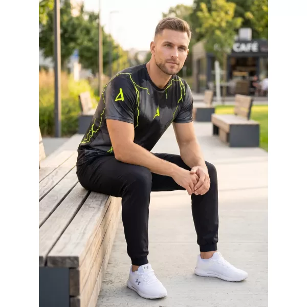  Prémiové pánske funkčné tričko ALTISPORT VOJ/ALM113TR01 ČIERNO-FLUO ŽLTÁ 