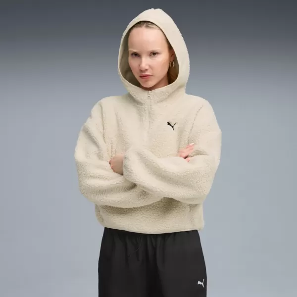  Dámska mikina PUMA WARDROBE ESS OVERSIZED POLAR FLEECE HOODIE 632048-87 BIELY 