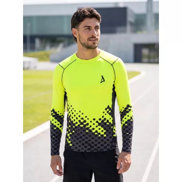  Pánska funkčná prémiová kompresná košeľa s dlhým rukávom ALTISPORT VOJ/ALM109TR03 FLUO ŽLTÁ 
