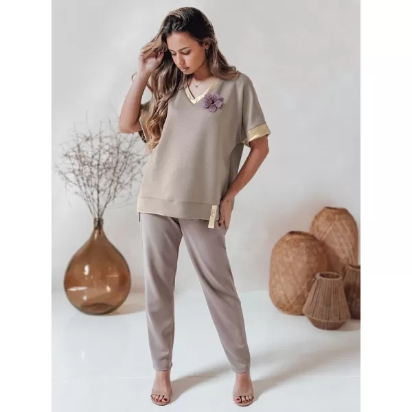  Dámske tričko DSTREET SHINE LOVE RY2911 BÉŽOVÁ 