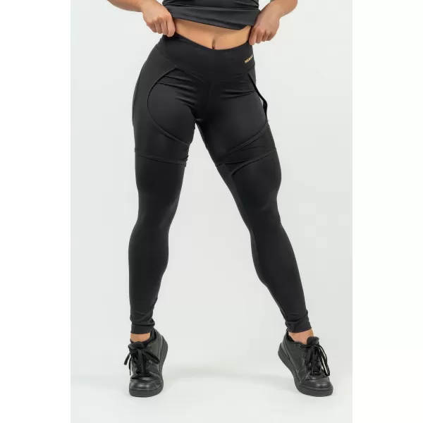  Dámske športové legíny s INTENSE Mesh 838 Gold BLACK/GOLD Nebbia 