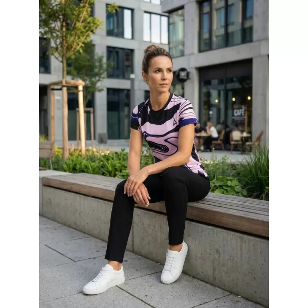  Dámske prémiové funkčné tričko ALTISPORT VOJ/ALW099TR01 ČIERNA FIALOVÁ 