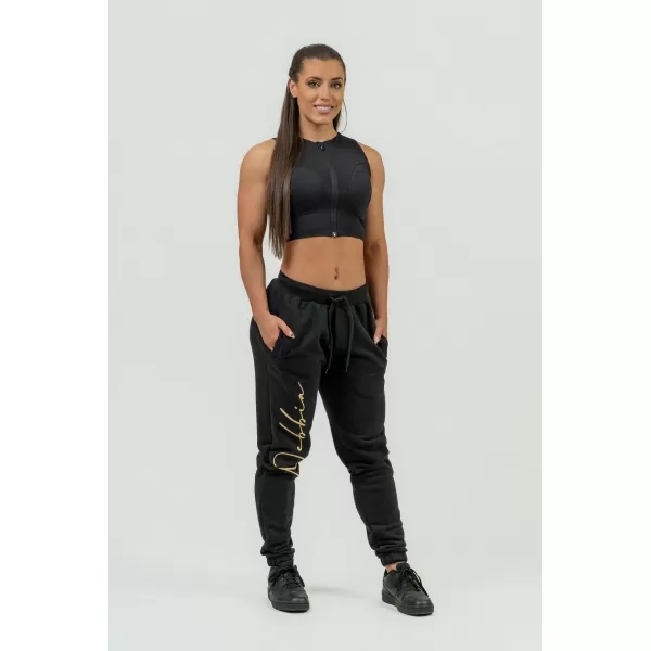  Dámske voľné tepláky Signature INTENSE 846 BLACK/GOLD Nebbia 