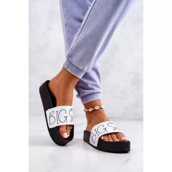  Dámske módne šľapky BIG STAR JJ274A275 BIELA ​​Big Star Shoes 