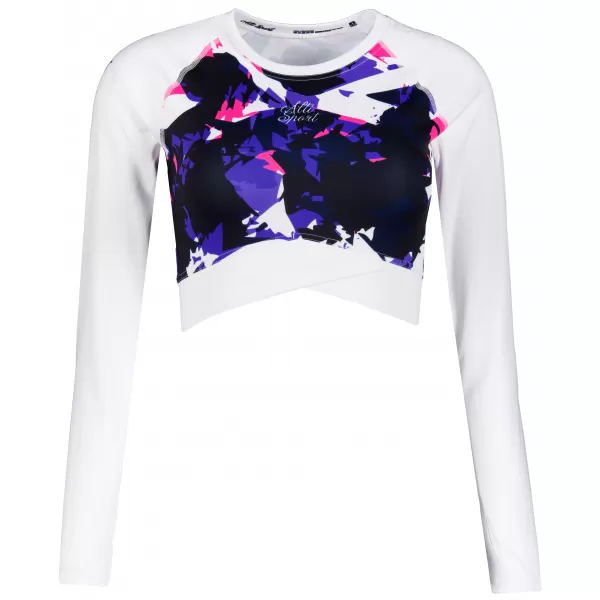  Dámsky funkčný prémiový crop top ALTISPORT VOJ/ALW110TR04 FIALOVÁ A BIELA 