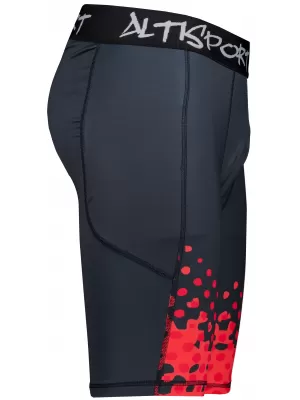 Pánske športové legíny nad kolená premium ALTISPORT VOJ/ALM109LEG02 ČERVENÁ/ČIERNA