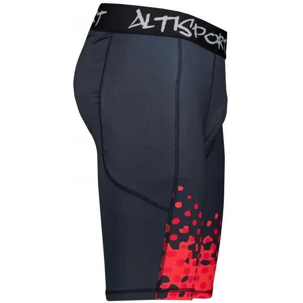  Pánske športové legíny nad kolená premium ALTISPORT VOJ/ALM109LEG02 ČERVENÁ/ČIERNA 