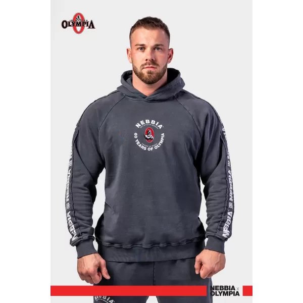  Praná mikina s kapucňou HERITAGE 793 BLACK Nebbia 