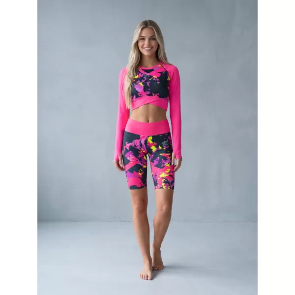  Dámsky funkčný prémiový crop top ALTISPORT VOJ/ALW110TR04 RUŽOVO ČIERNA 