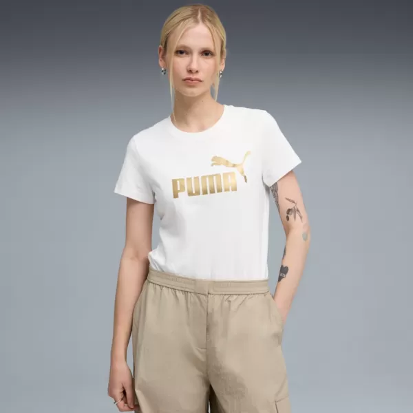  Tričko PUMA ESS METALLIC NO. 1 LOGO TEE 631536-52 BIELY 