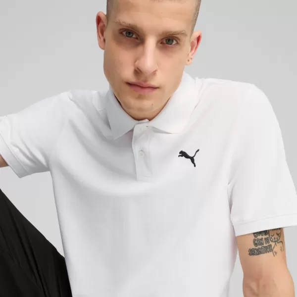  Pánske tričko s golierom PUMA ESS PIQUE POLO 682554-02 BIELA 