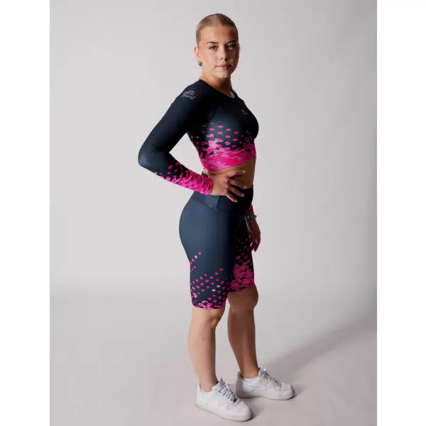  Dámsky funkčný prémiový crop top ALTISPORT VOJ/ALW109TR04 RUŽOVO-ČIERNA 