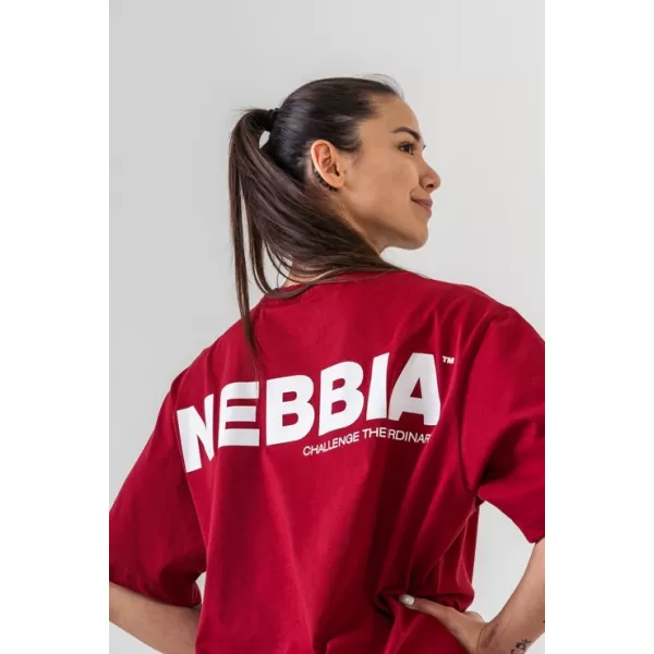  Oversized tričko GYM ESSENTIALS 381 DARK RED Nebbia 