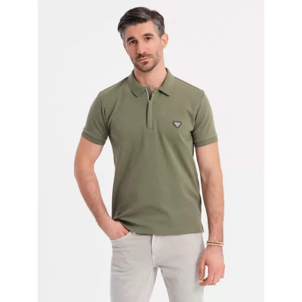  Pánska polokošeľa OMBRE OM-POSS-0148 OLIVOVÝ 