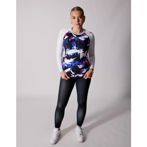  Dámske prémiové funkčné tričko s dlhým rukávom ALTISPORT VOJ/ALW110TR03 FIALOVÁ A BIELA 