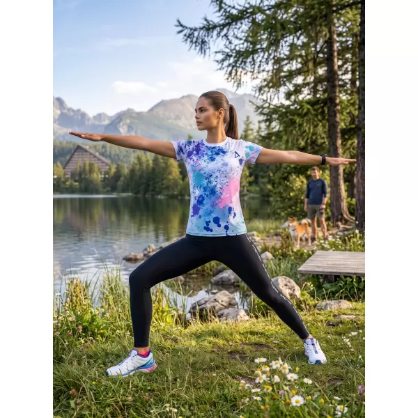  Dámske prémiové funkčné tričko ALTISPORT VOJ/ALW055TR01 FIALOVÁ/MODRÁ 