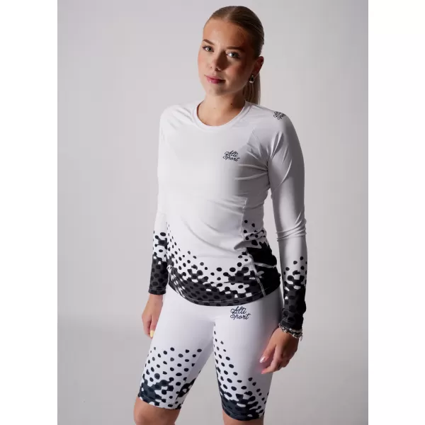  Dámske prémiové funkčné tričko s dlhým rukávom ALTISPORT VOJ/ALW109TR03 ČIERNOBIELY 