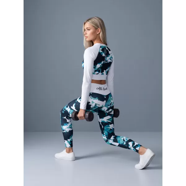  Dámsky funkčný prémiový crop top ALTISPORT VOJ/ALW110TR04 MODRÁ A BIELA 