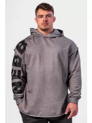 Opraná Oversized mikina s kapucňou NO BS 371 SVETLO GREY Nebbia