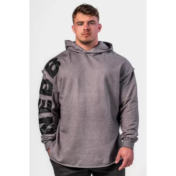  Opraná Oversized mikina s kapucňou NO BS 371 SVETLO GREY Nebbia 