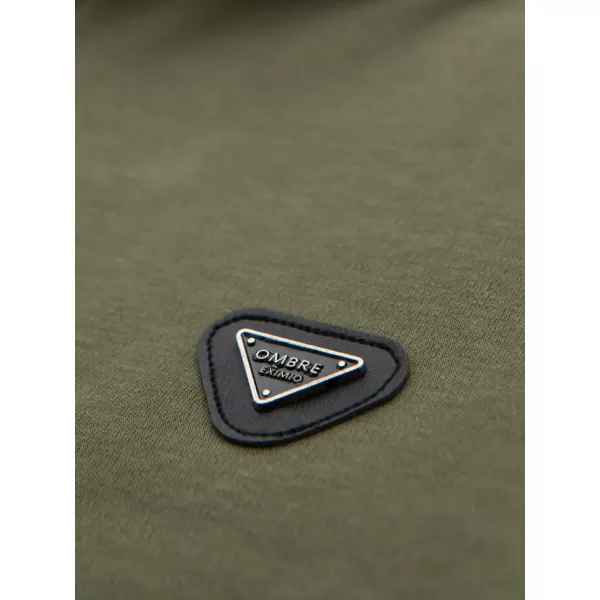 Pánska polokošeľa OMBRE OM-POSS-0148 OLIVOVÝ 