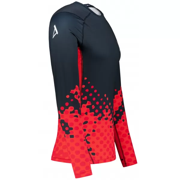  Funkčná kompresia mužov T -shirt s prémiou s dlhým rukávom ALTISPORT VOJ/ALM109TR03 ČERVENÁ/ČIERNA 
