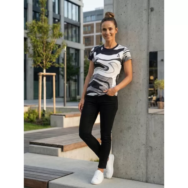  Dámske prémiové funkčné tričko ALTISPORT VOJ/ALW099TR01 ČIERNOBIELY 