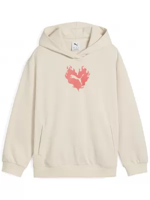 Mikina PUMA FLAMING LOVE HOODIE 685109_87 VYSOKOHORSKÝ SNEH