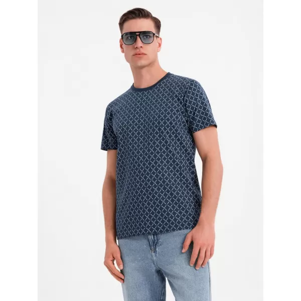  Pánske tričko OMBRE OM-TSFP-0250 NÁMORNÍCKA MODRÁ 