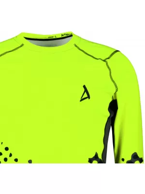 Pánska funkčná prémiová kompresná košeľa s dlhým rukávom ALTISPORT VOJ/ALM109TR03 FLUO ŽLTÁ