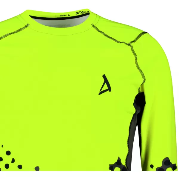  Pánska funkčná prémiová kompresná košeľa s dlhým rukávom ALTISPORT VOJ/ALM109TR03 FLUO ŽLTÁ 