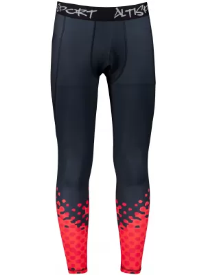 Dlhé pánske prémiové športové legíny ALTISPORT VOJ/ALM109LEG01 ČERVENÁ/ČIERNA