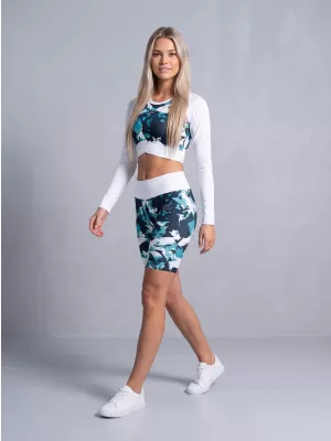 Dámsky funkčný prémiový crop top ALTISPORT VOJ/ALW110TR04 MODRÁ A BIELA