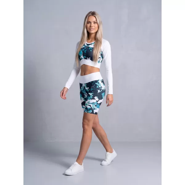  Dámsky funkčný prémiový crop top ALTISPORT VOJ/ALW110TR04 MODRÁ A BIELA 