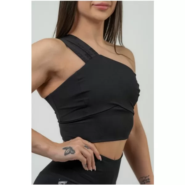  Dámska športová podprsenka s vysokou podporou INTENSE Asymmetric 841 BLACK/GOLD Nebbia 