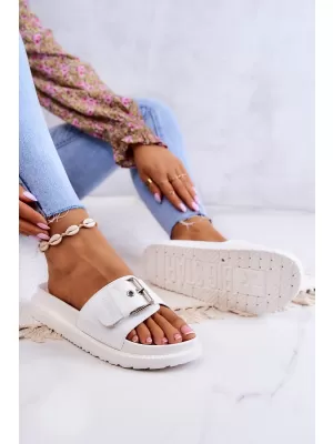 Dámske módne šľapky BIG STAR JJ274A309 BIELA ​​Big Star Shoes