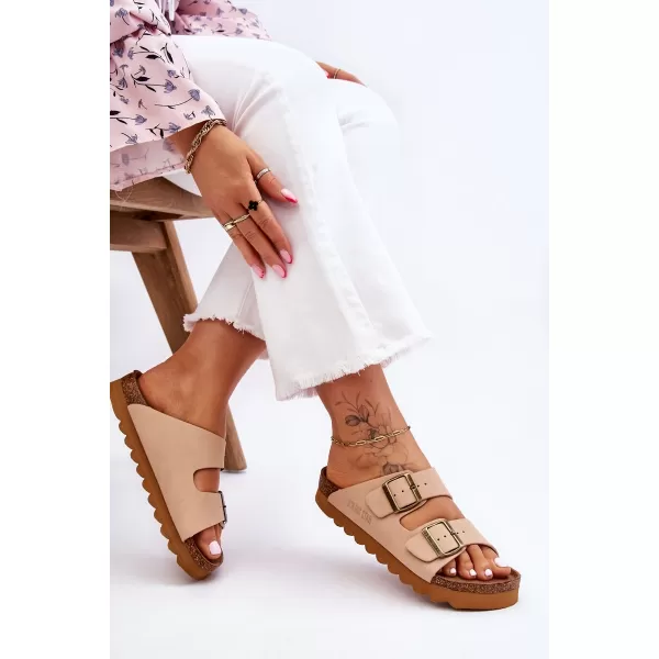  Dámske šľapky BIG STAR LL274745 BÉŽOVÁ Big Star Shoes 