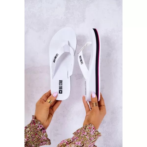  Dámske žabky na kline BIG STAR JJ274A333 BIELA ​​Big Star Shoes 