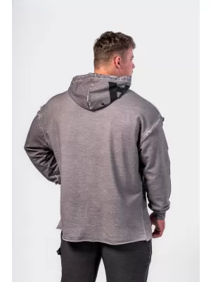 Opraná Oversized mikina s kapucňou NO BS 371 SVETLO GREY Nebbia