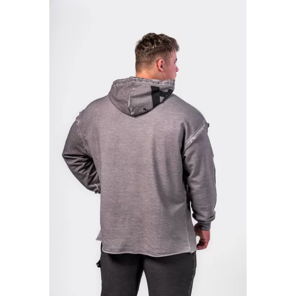  Opraná Oversized mikina s kapucňou NO BS 371 SVETLO GREY Nebbia 