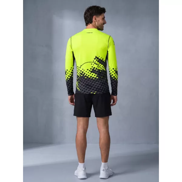  Pánska funkčná prémiová kompresná košeľa s dlhým rukávom ALTISPORT VOJ/ALM109TR03 FLUO ŽLTÁ 