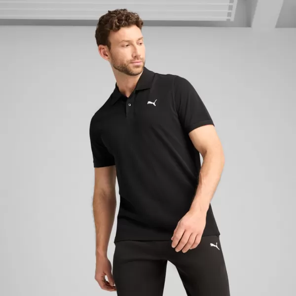  Pánske tričko s golierom PUMA ESS PIQUE POLO 682554-01 ČIERNA 