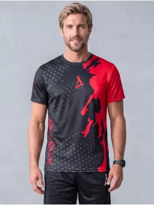 Prémiové pánske funkčné tričko ALTISPORT VOJ/ALM112TR01 ČIERNO-ČERVENÁ