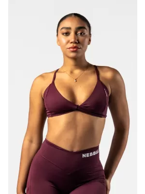 Športová podprsenka so strednou podporou TWIST-KNOT 423 DARK RED Nebbia