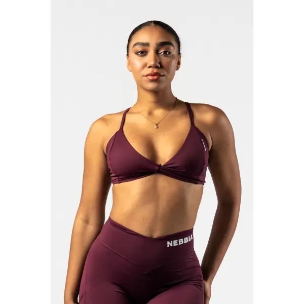  Športová podprsenka so strednou podporou TWIST-KNOT 423 DARK RED Nebbia 