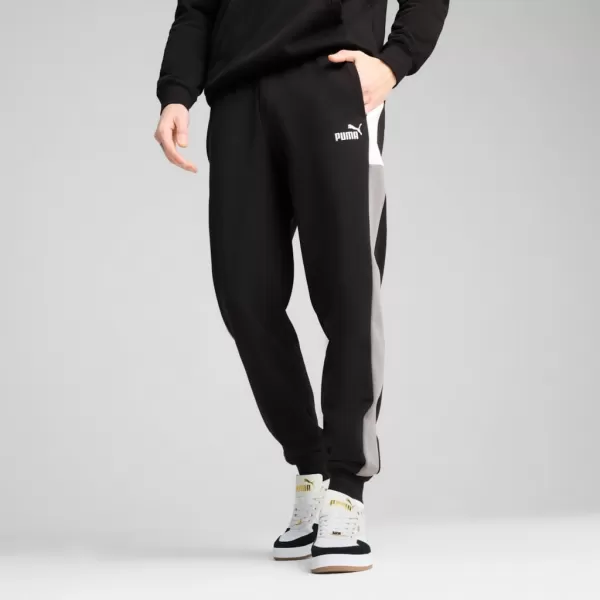  Pánske tepláky PUMA ESS BLOCK SWEATPANTS FL CL 684688-01 ČIERNA 