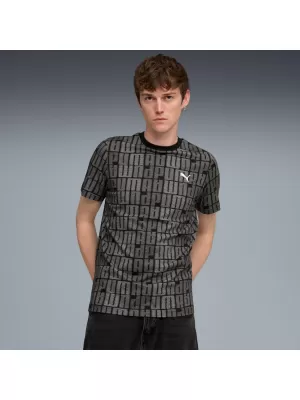 Pánske tričko PUMA ESS LOGO LAB AOP TEE 688185-01 ČIERNA