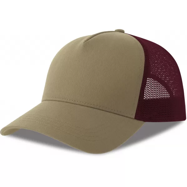  Čiapka ATLANTIS | Rapper Cotton-S KHAKI/BURGUNDY 