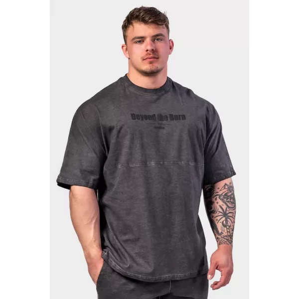  Vyprané Oversized tričko ŽIADNE SHORTCUTS 369 BLACK Nebbia 