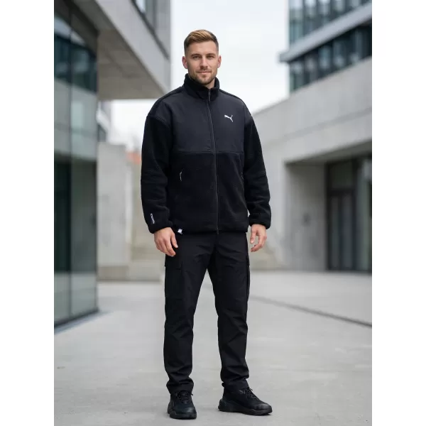  Pánska bunda PUMA TECH SOFT TECH RELAXED SHERPA JACKET 632104-01 ČIERNA 